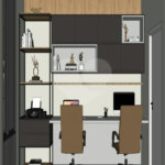 Casa Térrea Evidências - Indaiatuba/SP - Quadra D Lote 15 - Área Total 308,35 m² - Área Construída 201,81 m² - TÉRREA - 03 suítes sendo a master com closet; Escritório; Lavabo; Cozinha com cooktop, forno, micro-ondas e coifa; Móveis planejados na hall de entrada, sala, escritório, cozinha, gourme