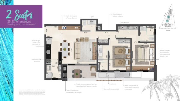 Planta Apartamento 85m²