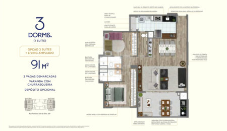 Apartamento à venda com 3 quartos, sendo 1 suíte,  em Vila Andrade, São Paulo, SP