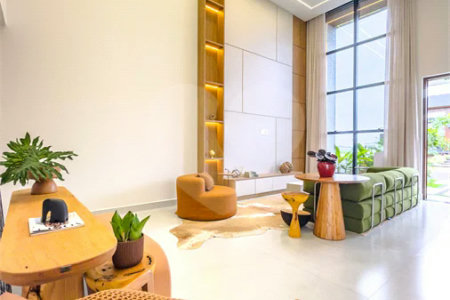Casa Térrea – Condomínio Maria Cândida - 300 m² de terreno - 212 m² de área construída - 4 vagas de garagem, sendo 2 cobertas - Sala de jantar e estar integradas, com pé-direito duplo e cortina - 3 suítes com ar-condicionado, sendo 1 master com closet – planejado – Roupeiro – Escritório - Cozinha