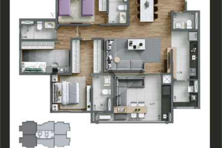 Apartamento à venda com 3 suítes em Vila Cruzeiro, São Paulo, SP
