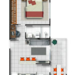Apartamento 01 dormitório para venda no Edifício Residencial Via Campus