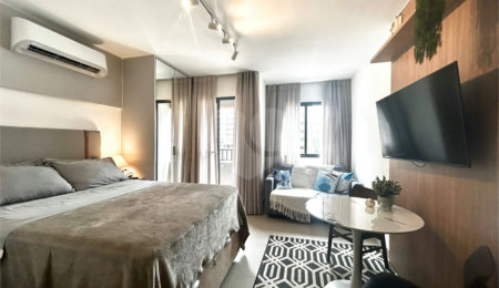 Apartamento à venda ou para alugar com 1 suíte em Indianópolis, São Paulo, SP