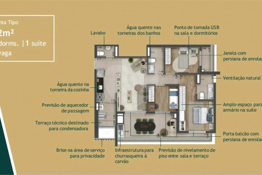 Apartamento à venda com 3 quartos, sendo 1 suíte, em Vila Santa Catarina, São Paulo, SP