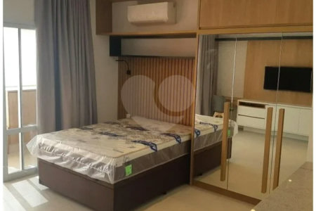 Landing Campo Belo 42 m² Apartamento semimobiliado para locação no Campo Belo, 1 quarto, garagem