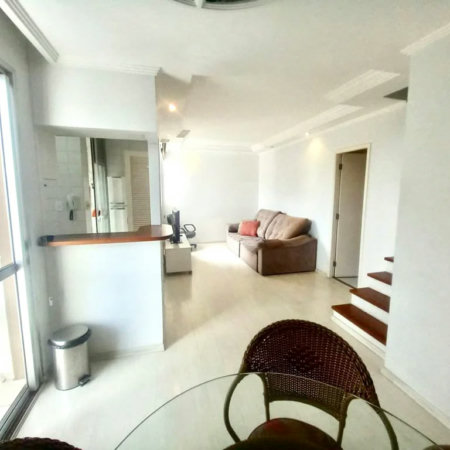 Apartamento duplex mobiliado para alugar em Moema de 74 metros quadrados 2 suítes 2 vagas lazer comp
