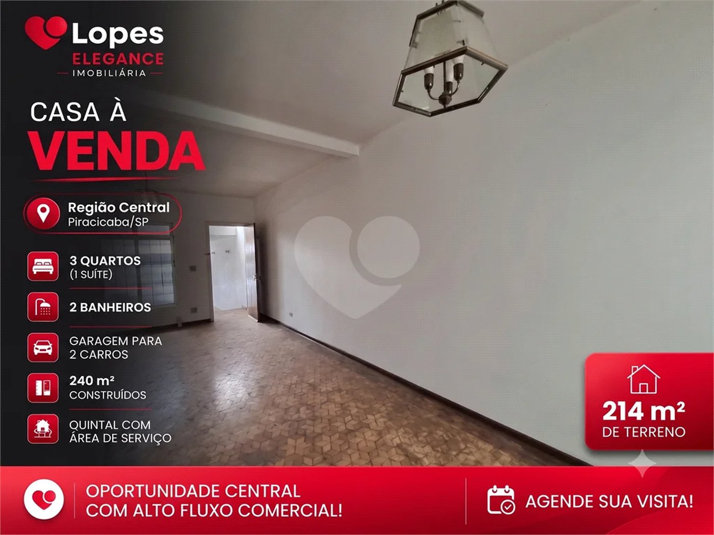 Casa com vocação comercial no Centro de Piracicaba