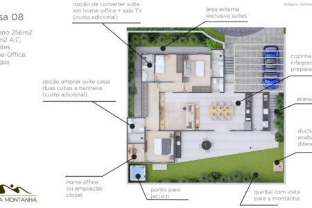 Casa em condomínio com vista para a montanha