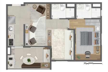 Apartamento à venda com 2 quartos, sendo 1 suíte, em Vila Mariana, São Paulo, SP