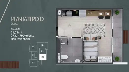 Planta Apartamento 31m²
