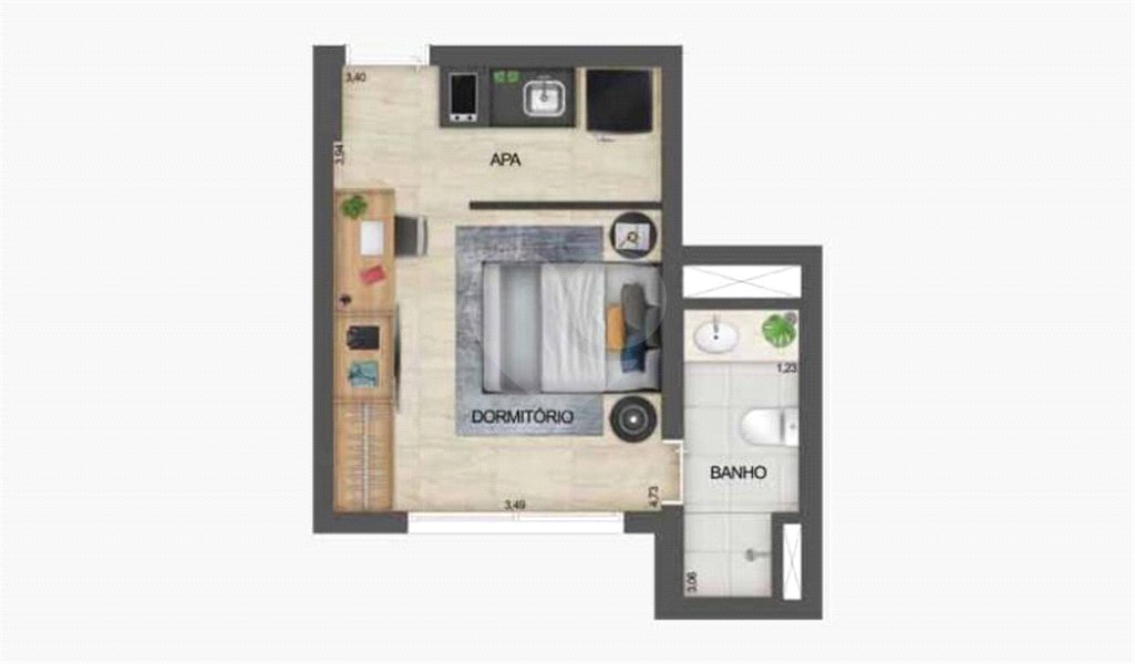 STUDIO NA VILA CLEMENTINO 32 m