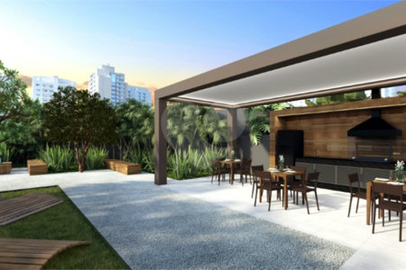 Studio no bairro da Liberdade. 26 metros quadrados. Moderno. Com 1 suíte, Sala com sacada