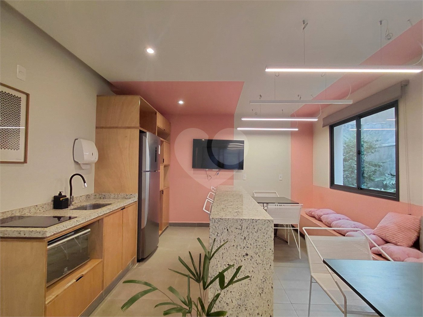 Studio de 26m² sala e quarto integrados 1 banheiro coworking, lavanderia, churrasqueira, salão de festas Vila Buarque