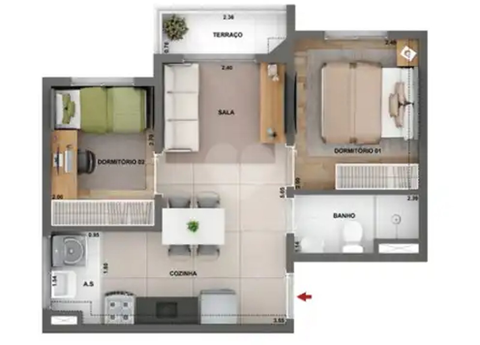 Apartamento 37m²