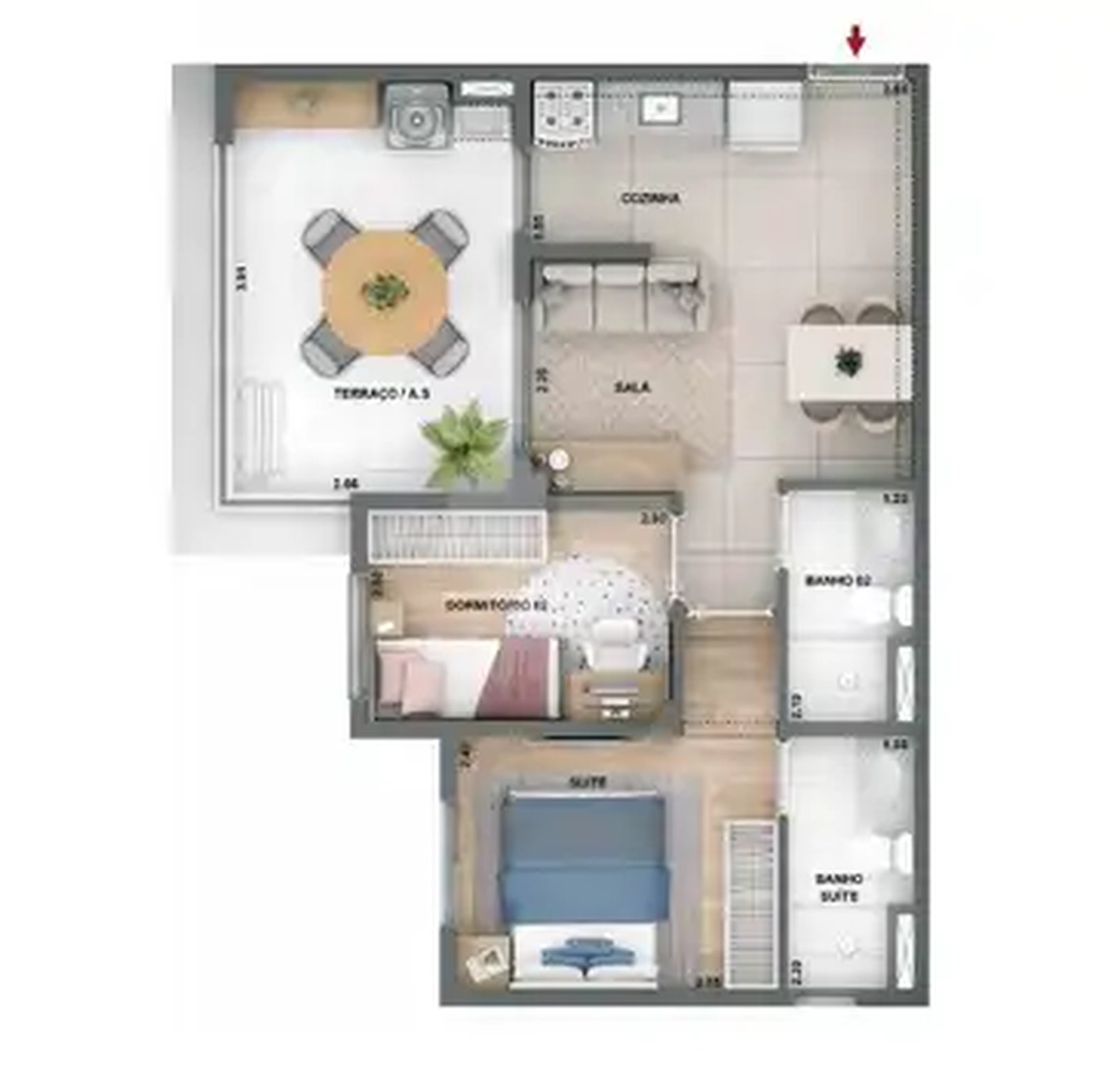Apartamento 51m²