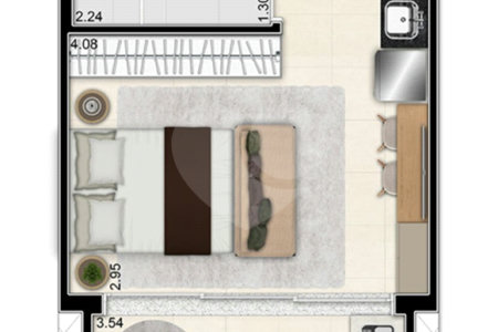 Lindo Studio com fino acabamento - IBIRAPUERA