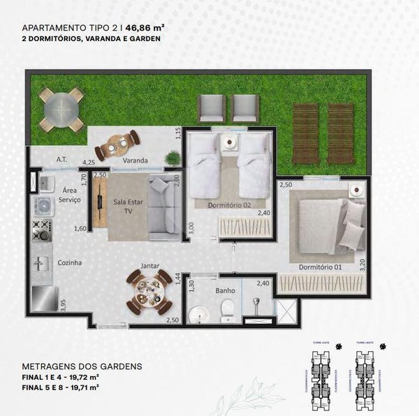 Planta Apartamento 46m²