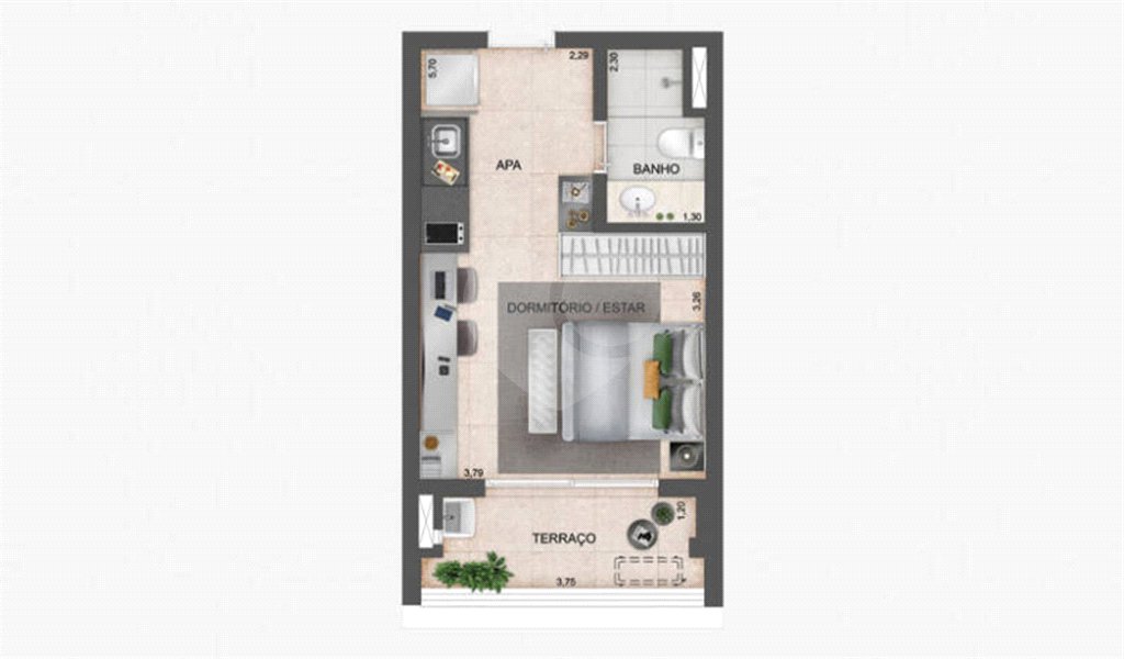 STUDIO NA VILA CLEMENTINO 32 m