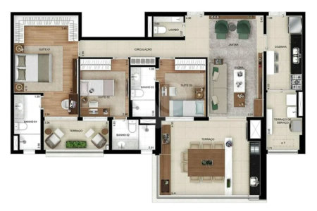Apartamento novo com 129m² na Mooca com 2 suítes e 2 vagas.