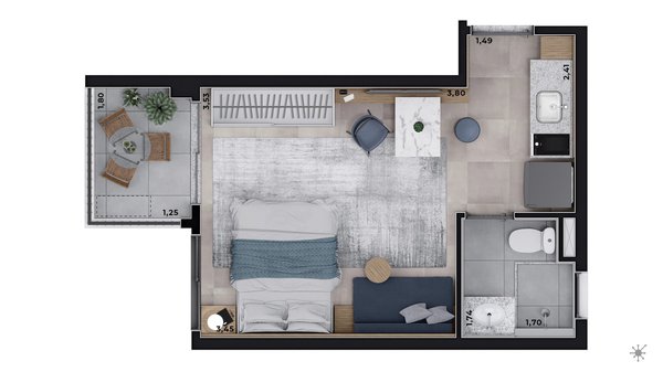 Apartamento 25m² 2