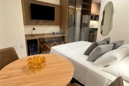 Venda Studio Premium 32 metros Jardins mobiliado com sistema de automação mais alexa com varanda recém entregue piscina e academia rooftop