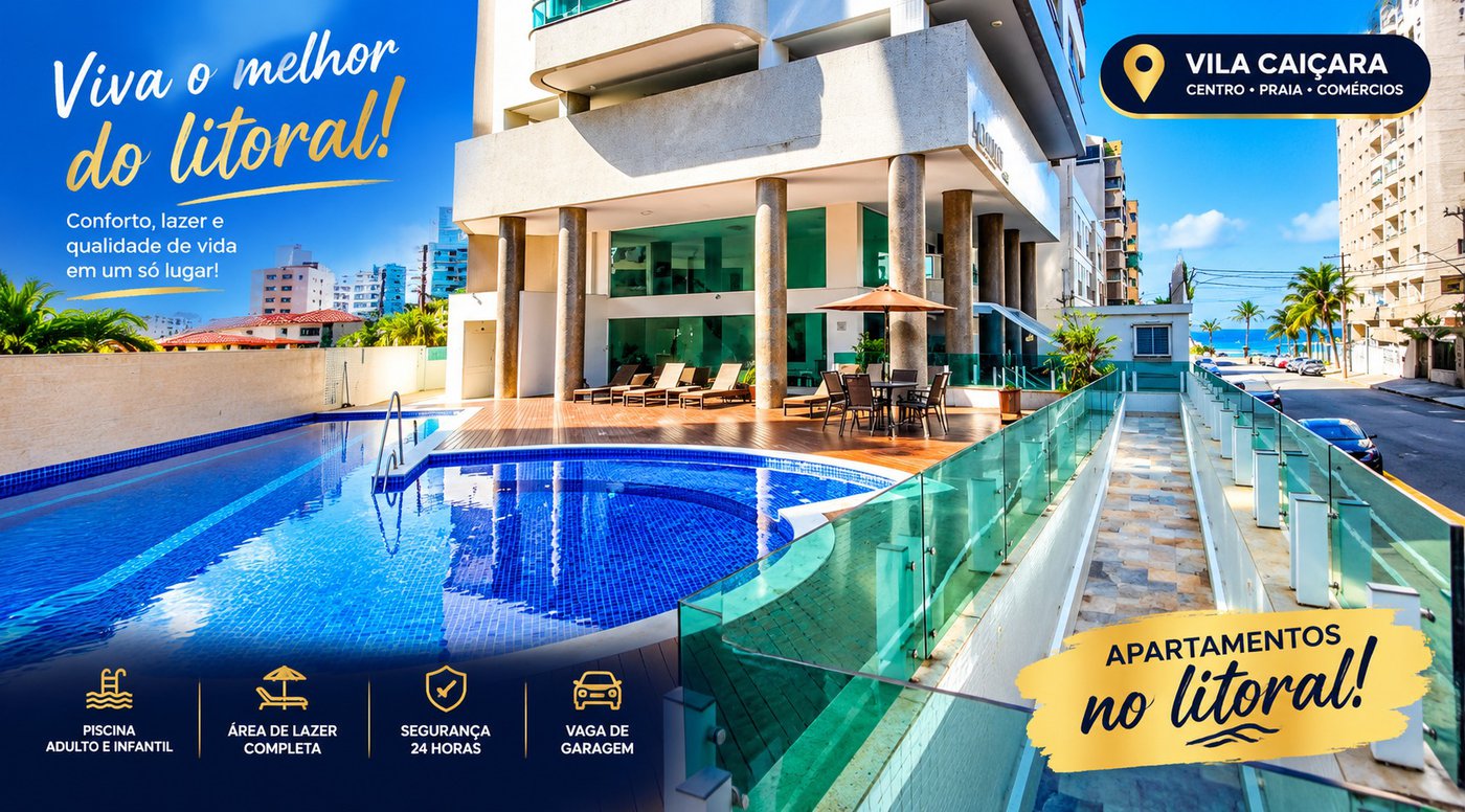 🏖️ BELO APARTAMENTO NO CORAÇÃO DA VILA CAIÇARA – PERTINHO DA PRAIA!