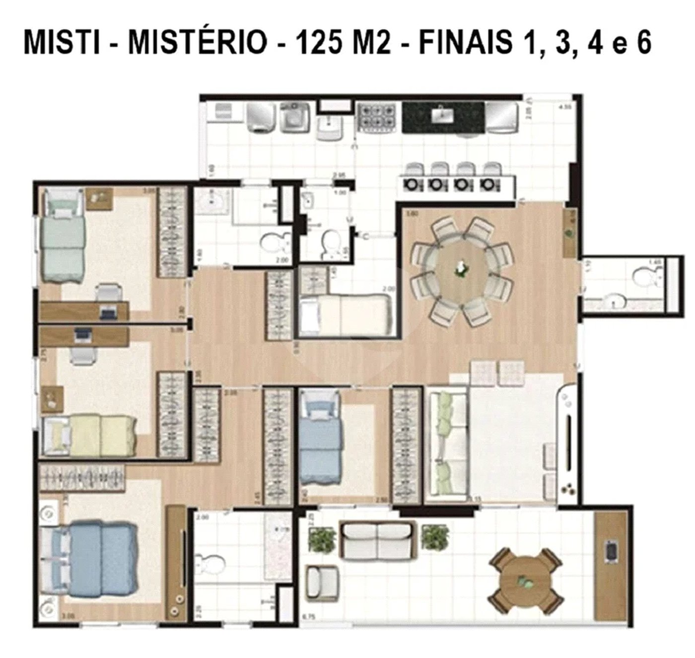125m² - 3 dorm (1 suíte), 2 vagas