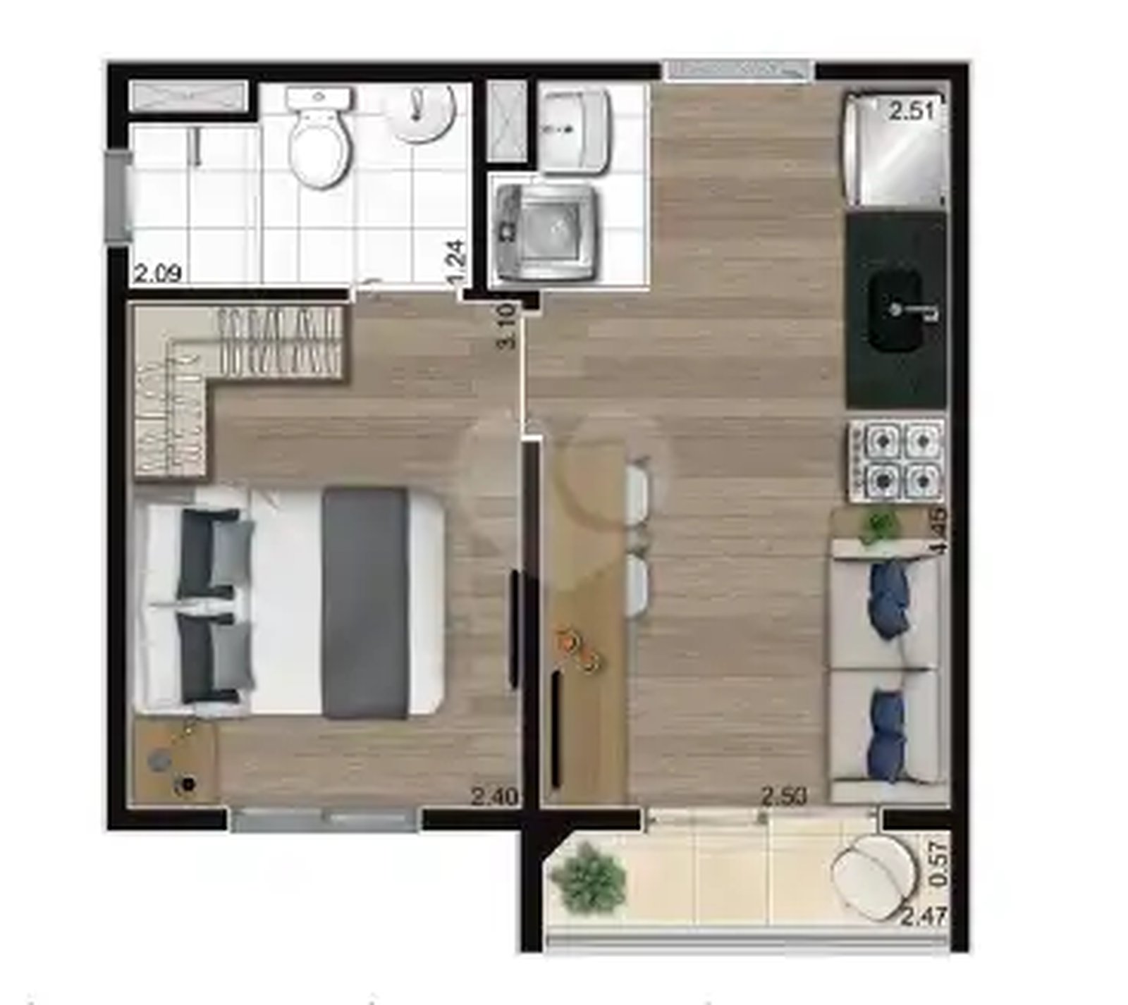 Apartamento 26m²