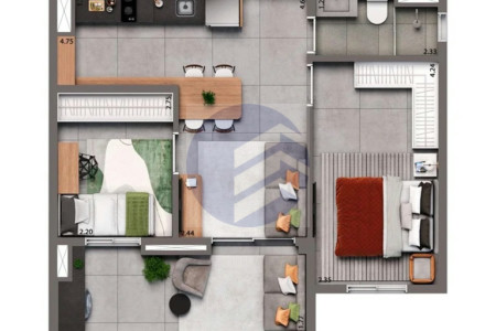 Apartamento à venda com 2 quartos em Brooklin, São Paulo - SP