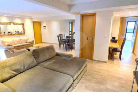 Apartamento para venda e locação de 130m² no Jardim Paulista com 2 suítes e 2 vagas.