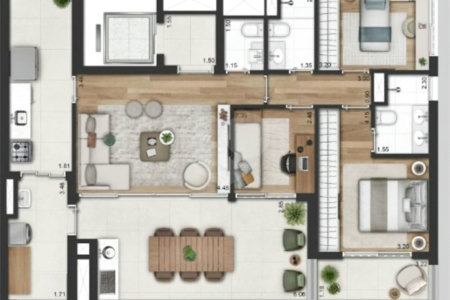 Apartamento Novo, 149m na Vila Clementino - Vista para o Ibirapuera
