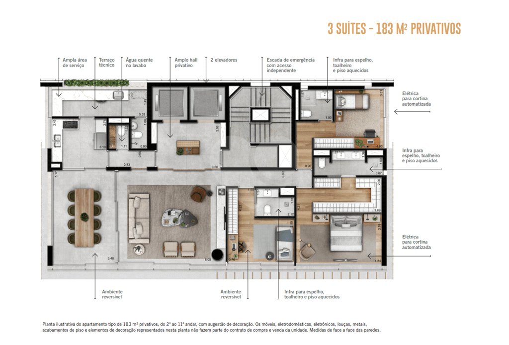 Apartamento 3 suítes à venda – 183 m² – Vila Nova Conceição – São Paulo