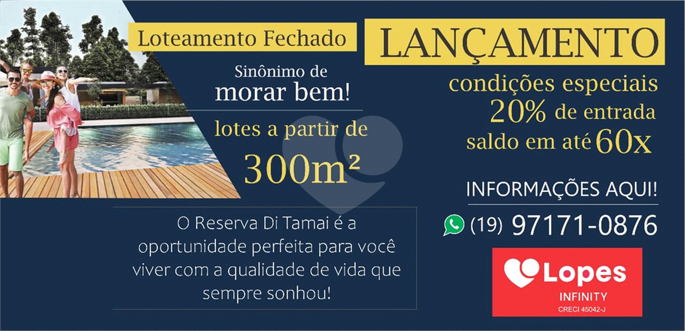 Terreno à venda no condomínio Residencial DI Tamai, Louveira - SP