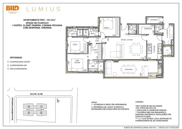 Planta Apartamento 147m²
