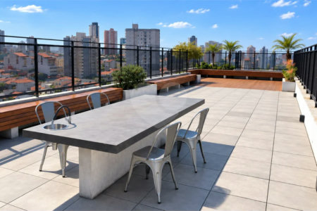 Apartamento para Locação no Jardim Santa Maria, Santo André | 55 m², 1 Dormitório, 1 Vaga e 2 Garden Privativos