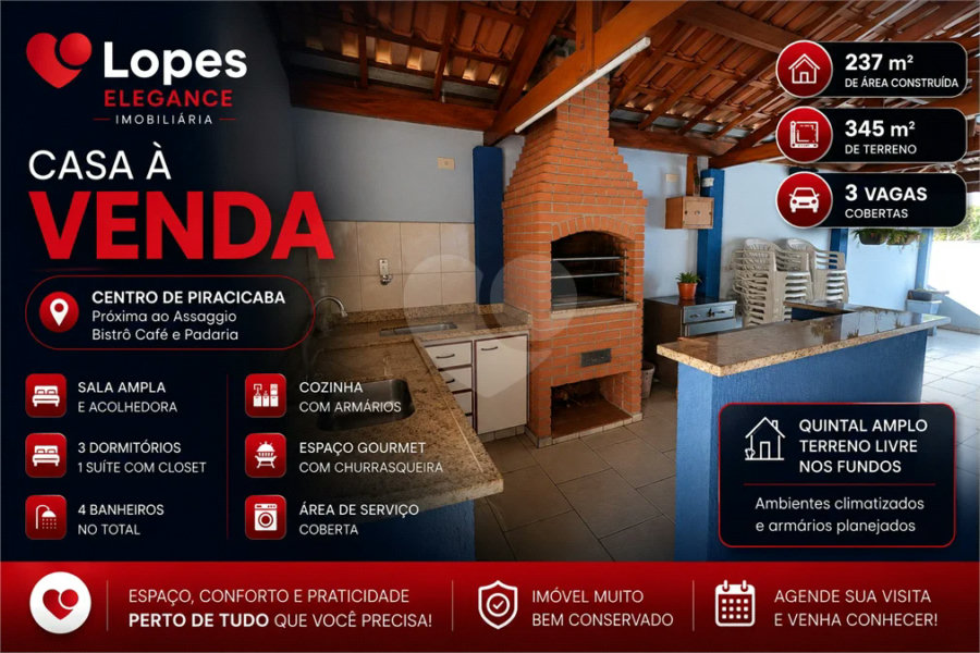Casa à Venda no Centro de Piracicaba – Espaço, Conforto e Excelente Localização