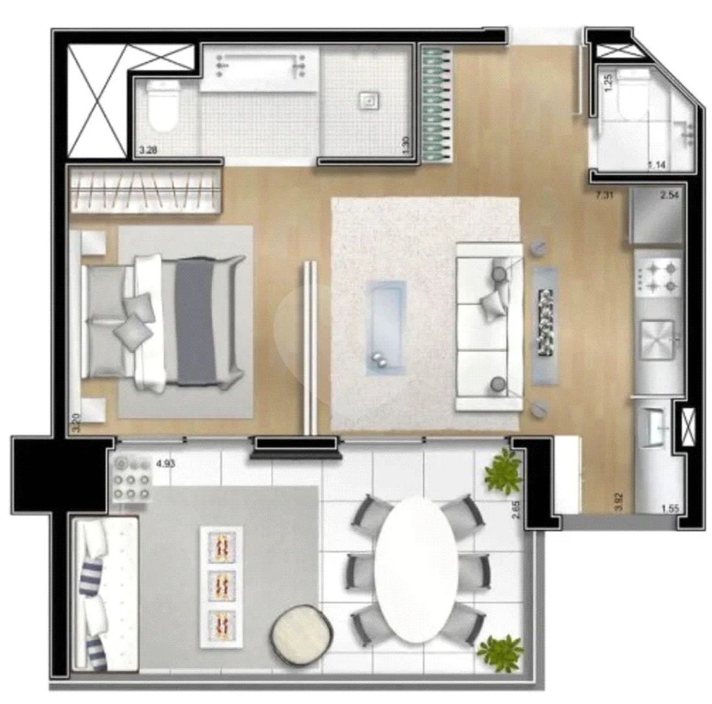 Apartamento Mobiliado na Vila Olimpia com 57m² e 1 vaga