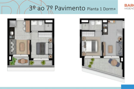 Studio 25 m² – Barô Higienópolis by You, inc | São Paulo