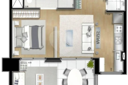 Apartamento Mobiliado na Vila Olimpia com 57m² e 1 vaga