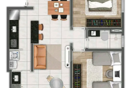 Apartamento 2 dormitórios (1 suíte) com vaga garagem, excelente localização, programa MCMV